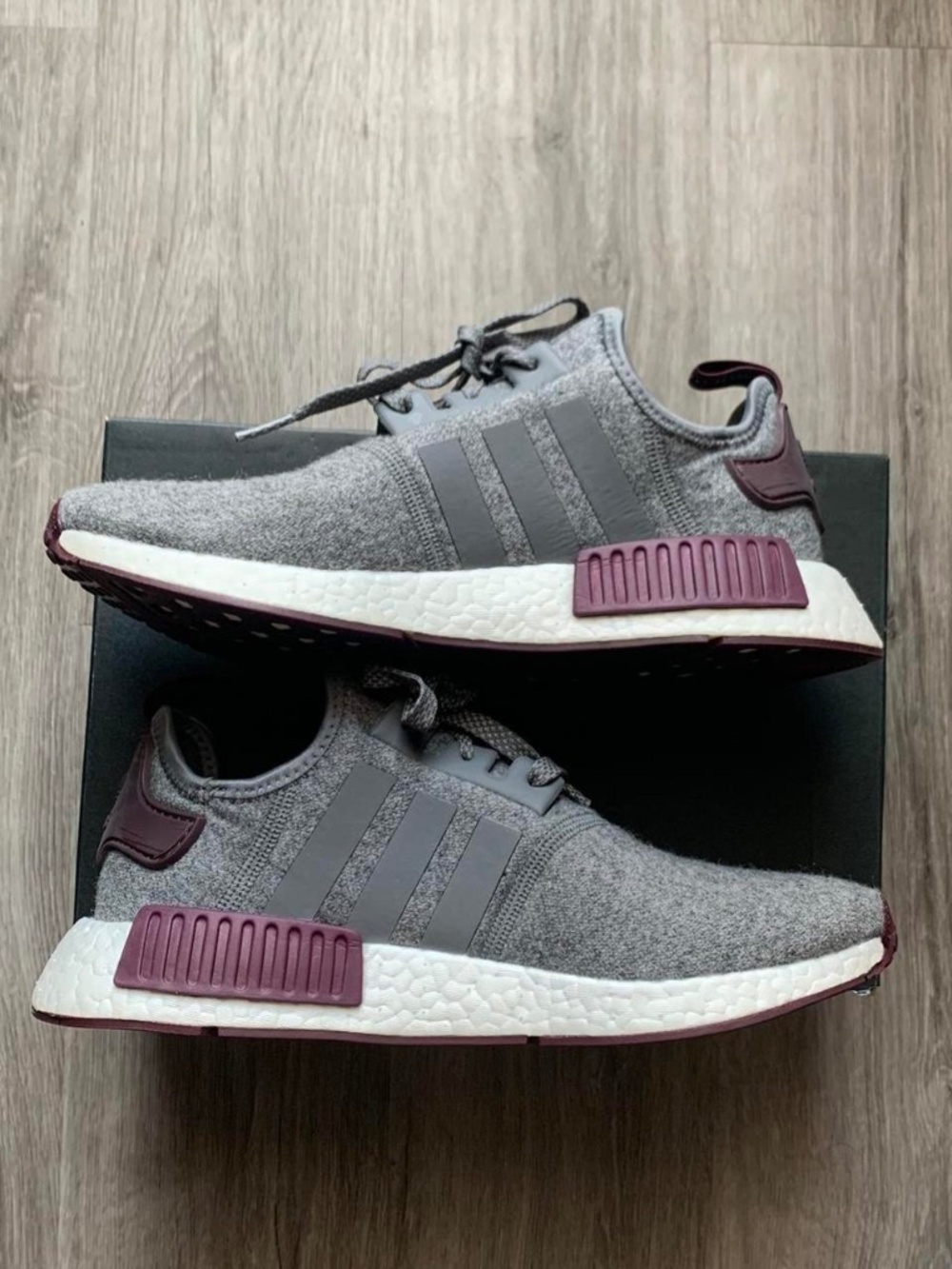 adidas NMD_R1 'Wool Grey Four Maroon' CQ0761